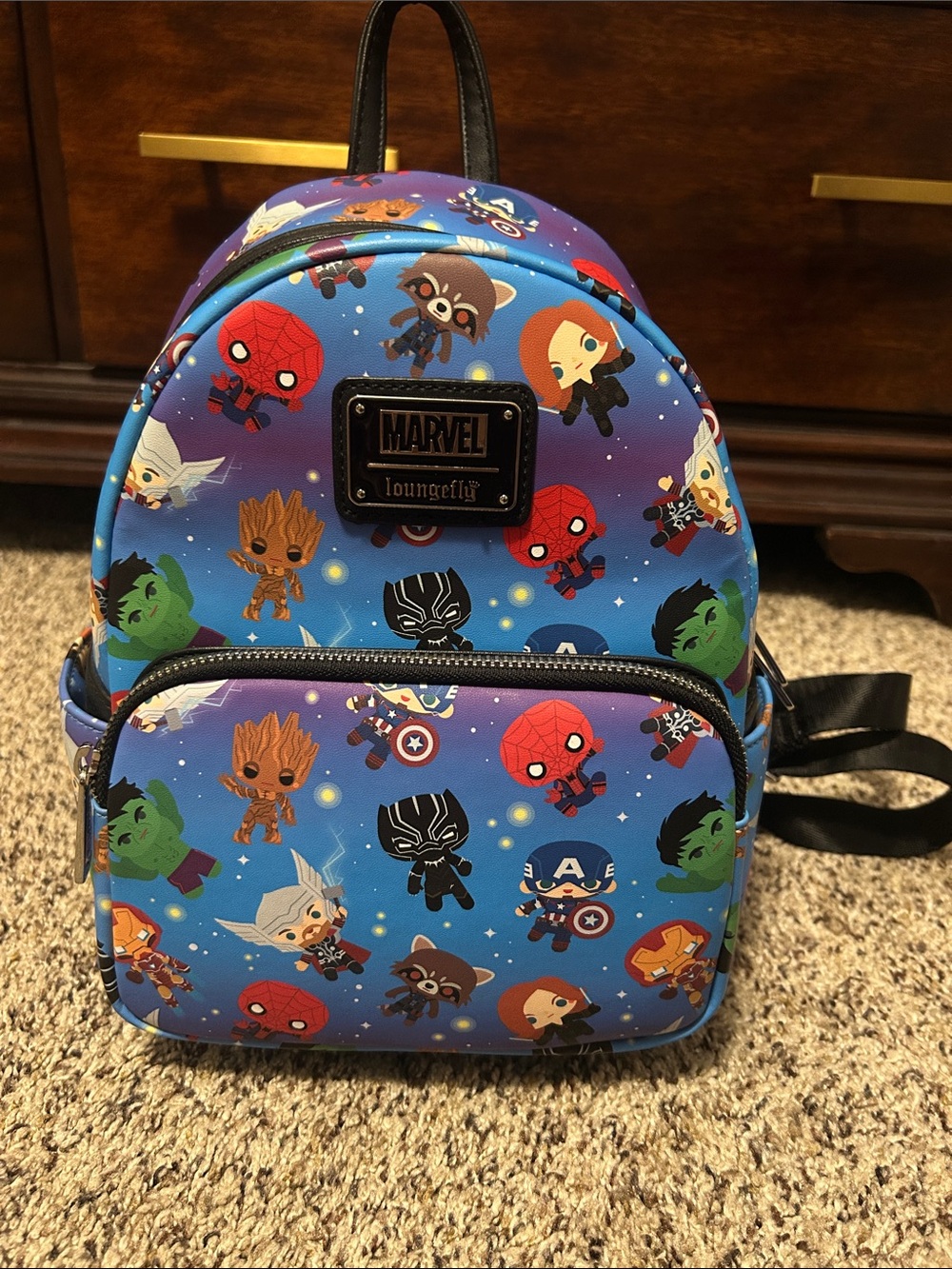 Loungefly Blue Marvel Chibi Character Mini Backpack